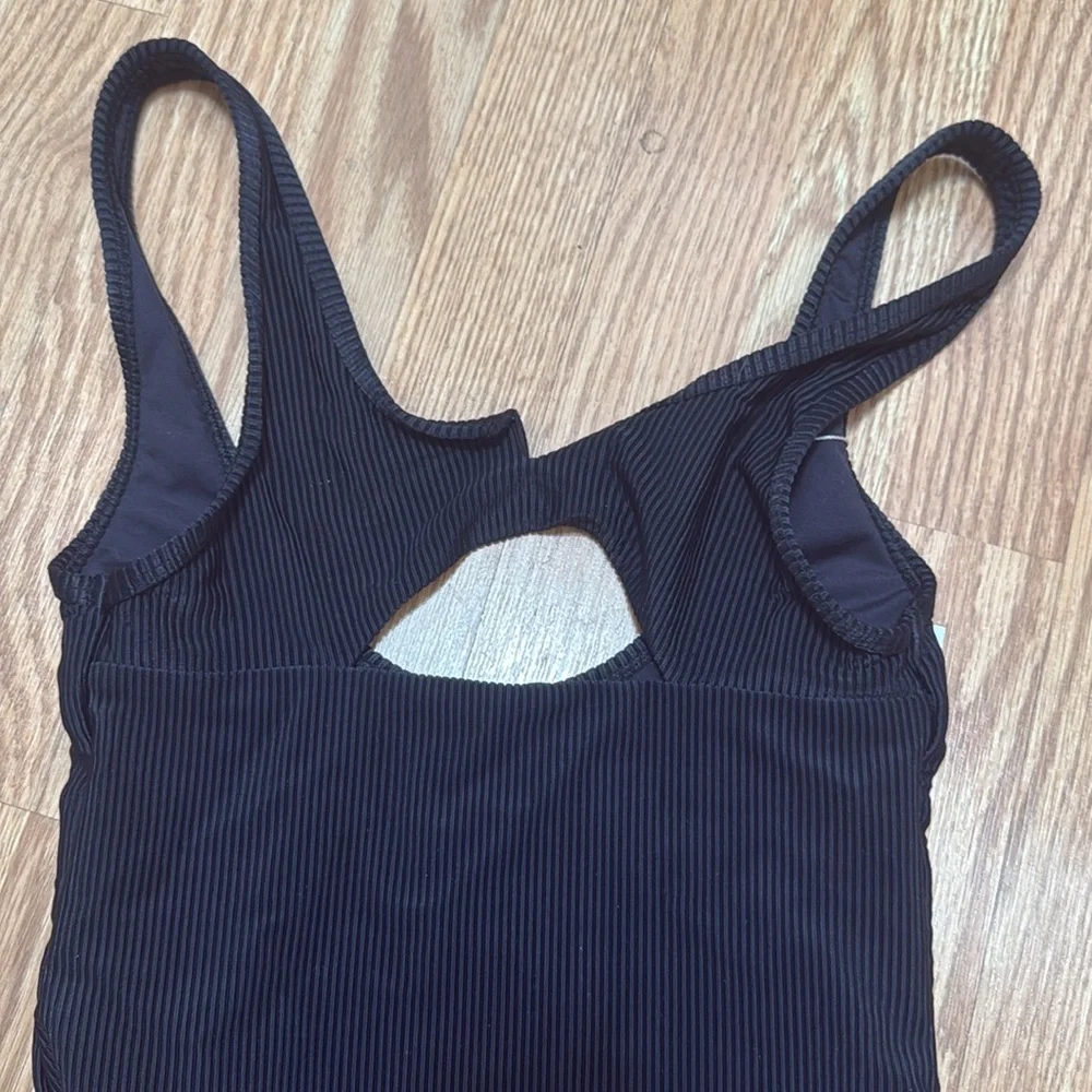 FRANKIE’S BIKINIS Black Ribbed one piece